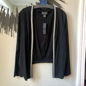 Gracia Black Beaded Trim Evening Cardigan Jacket